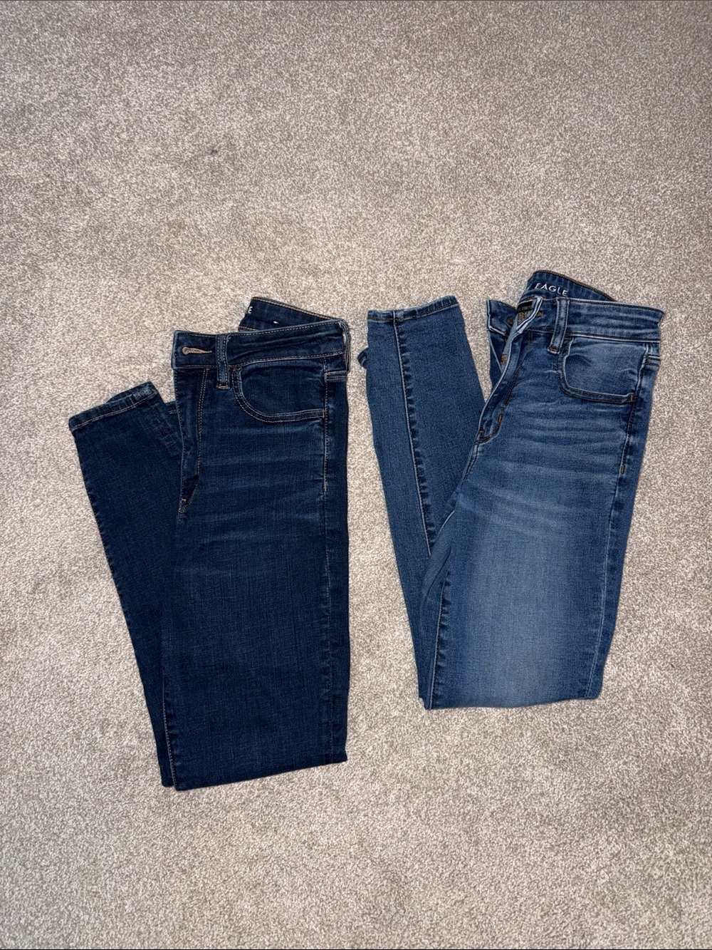 American Eagle Outfitters Women’s Skinny Jeans - Dark Blue & Medium Blue
